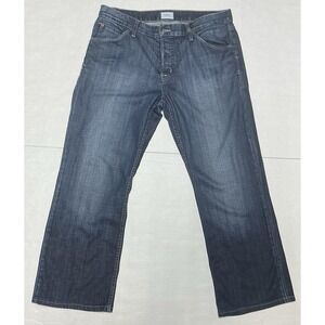 Hudson Jeans Mens 34x28 Blue Wilde Relaxed Straight Button Fly Denim Made In USA